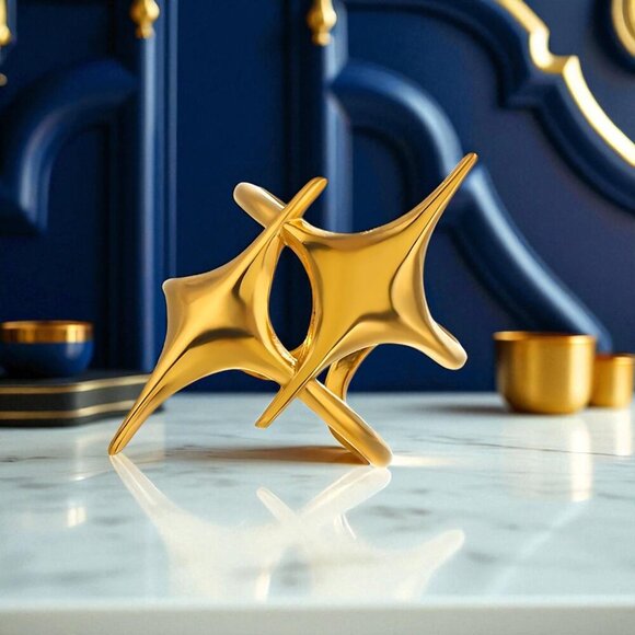 🆕 Celestial Starburst 18K Gold Plated Adjustable Ring | Sculptural | Futuristic - Picture 12 of 12